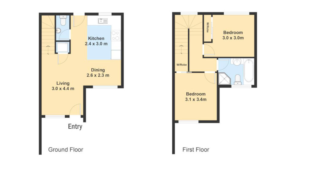 Purata Floor Plan 2 Bed