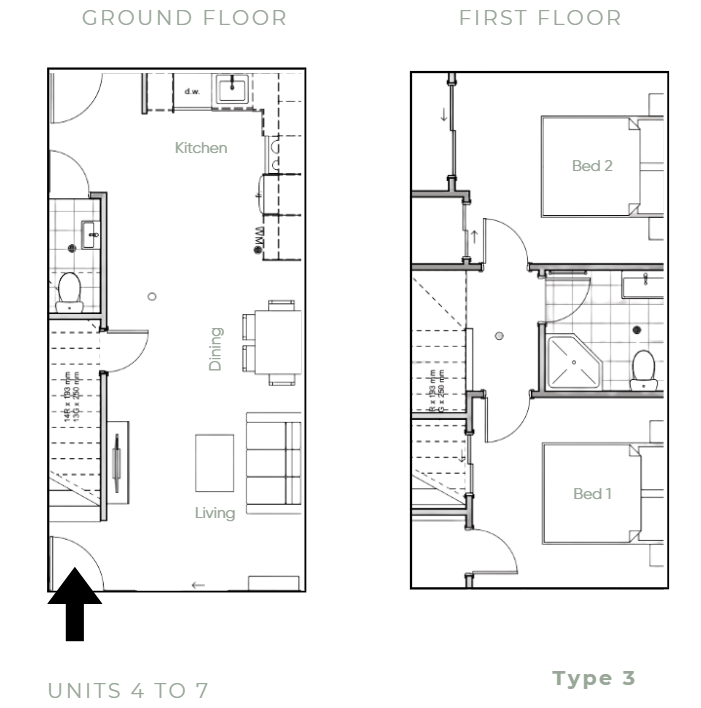 2 bedroom floor plan duggan terraces